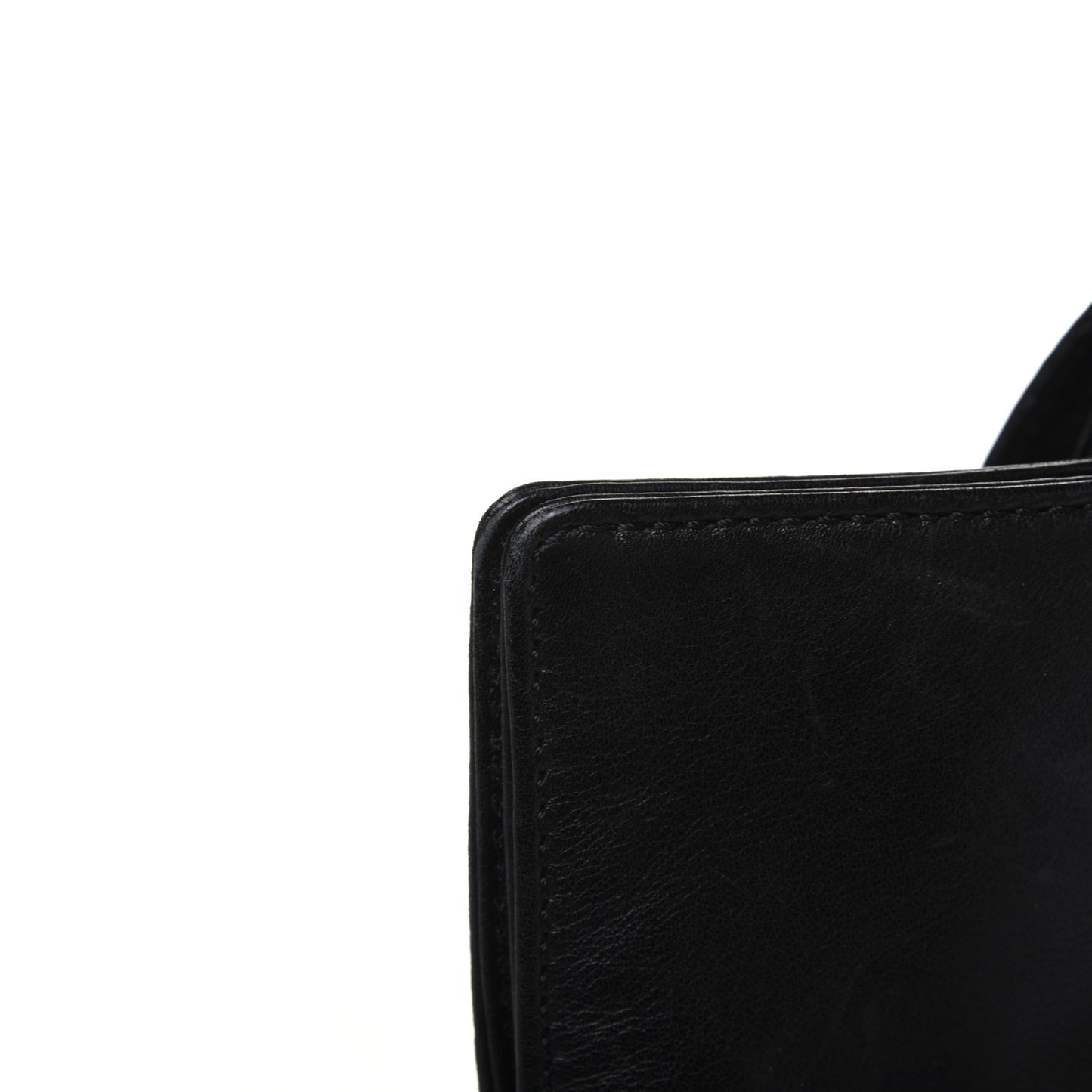 Lambskin CC Stitched Tote Black
