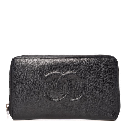 Chanel Caviar Large Timeless CC Zip Around Wallet Black 1 of 9
