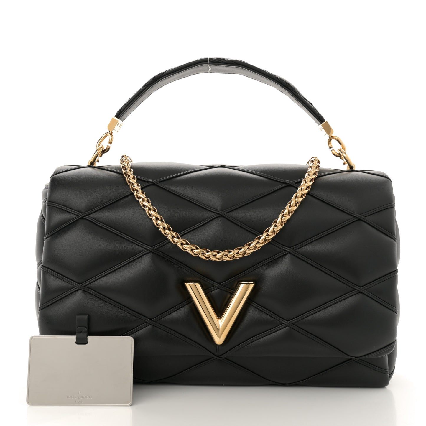 Lambskin Malletage Top Handle GO-14 GM Black
