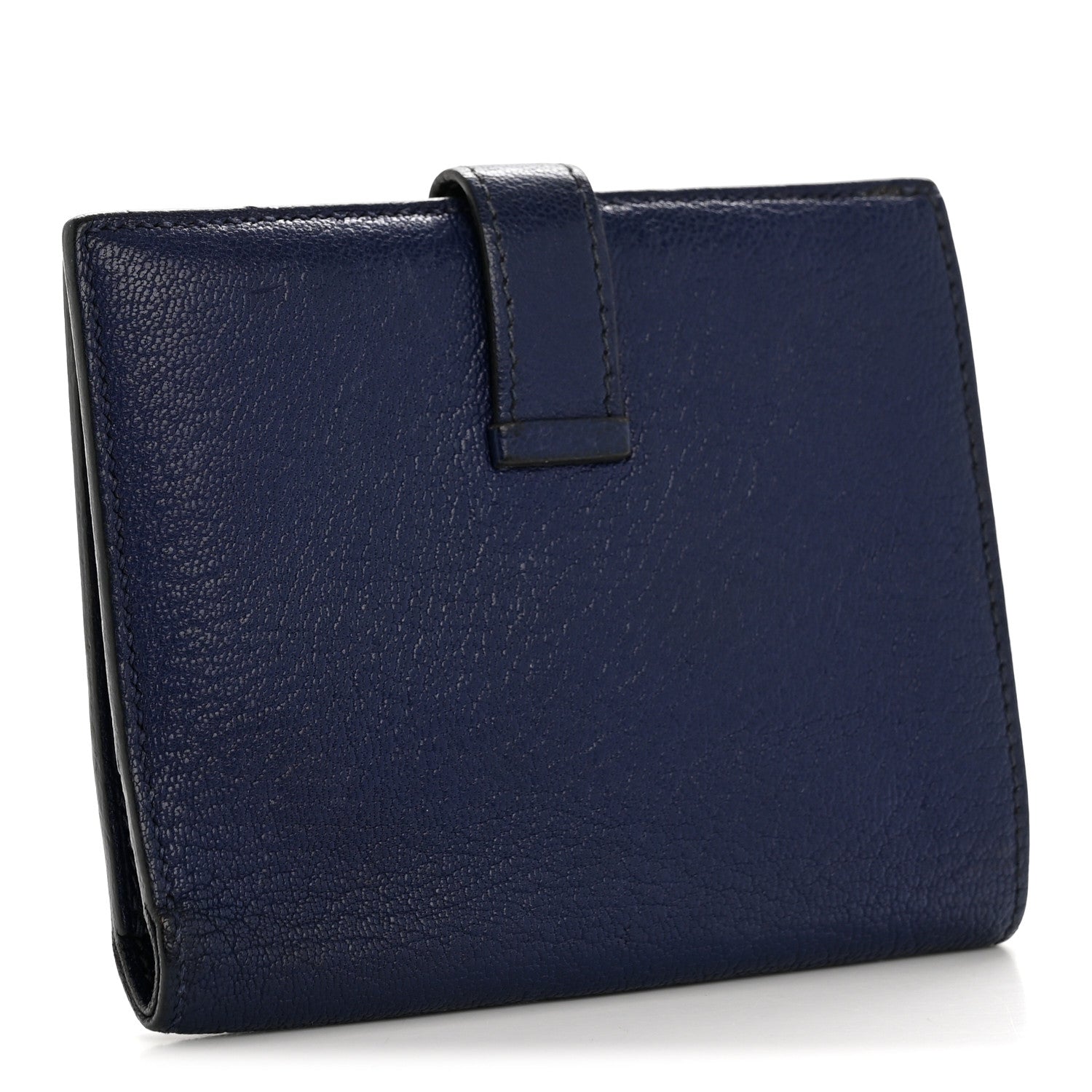 Hermes Chevre Mysore Bearn Compact Wallet Bleu Encre 3 of 12