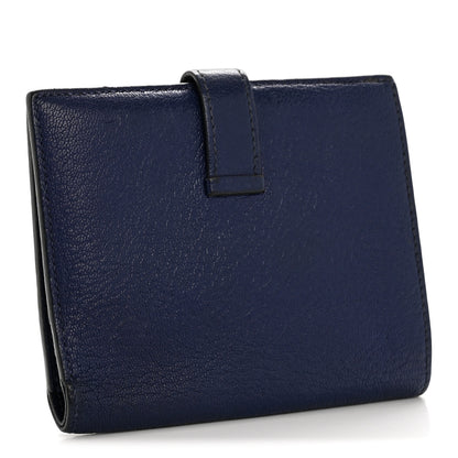 Hermes Chevre Mysore Bearn Compact Wallet Bleu Encre 3 of 12