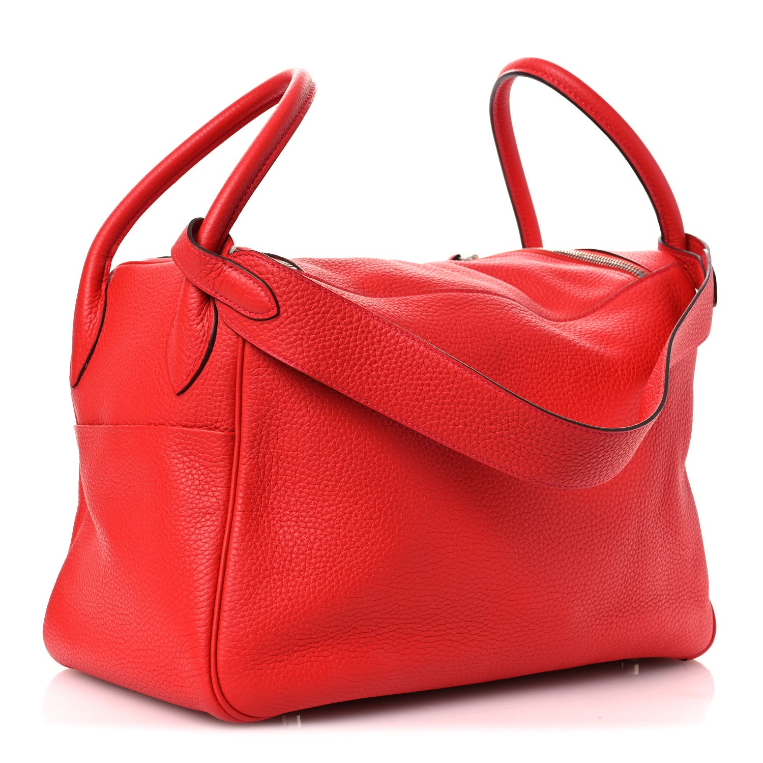 Hermes Taurillon Clemence Lindy 34 Rouge Tomate 3 of 13