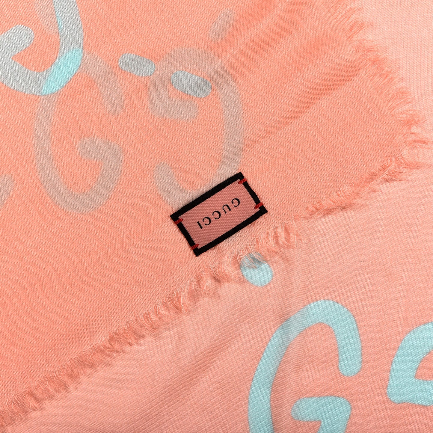 Modal Silk GG Writers Fringe Shawl Old Rose Sky Blue