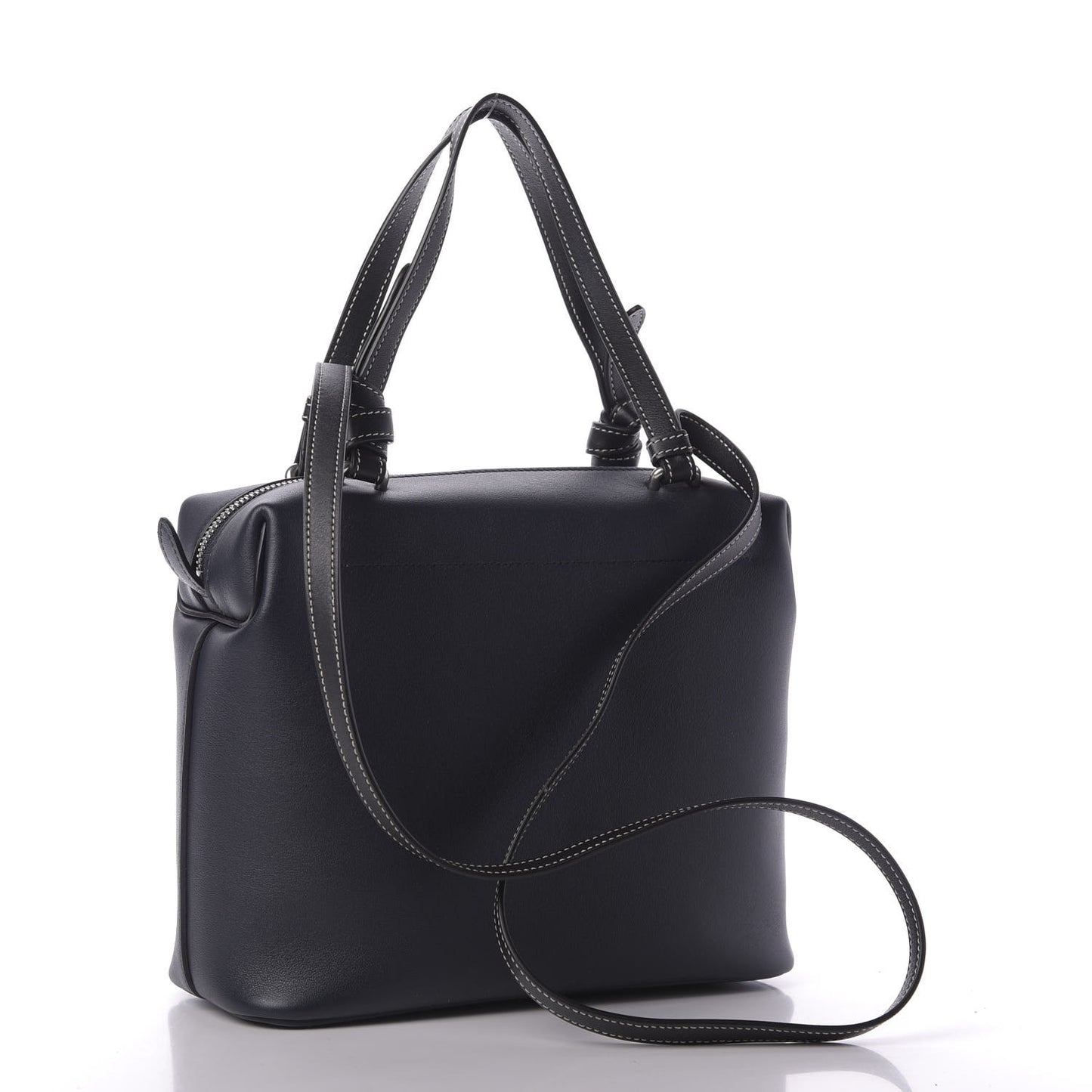 Lambskin Small Soft Cube Satchel Navy