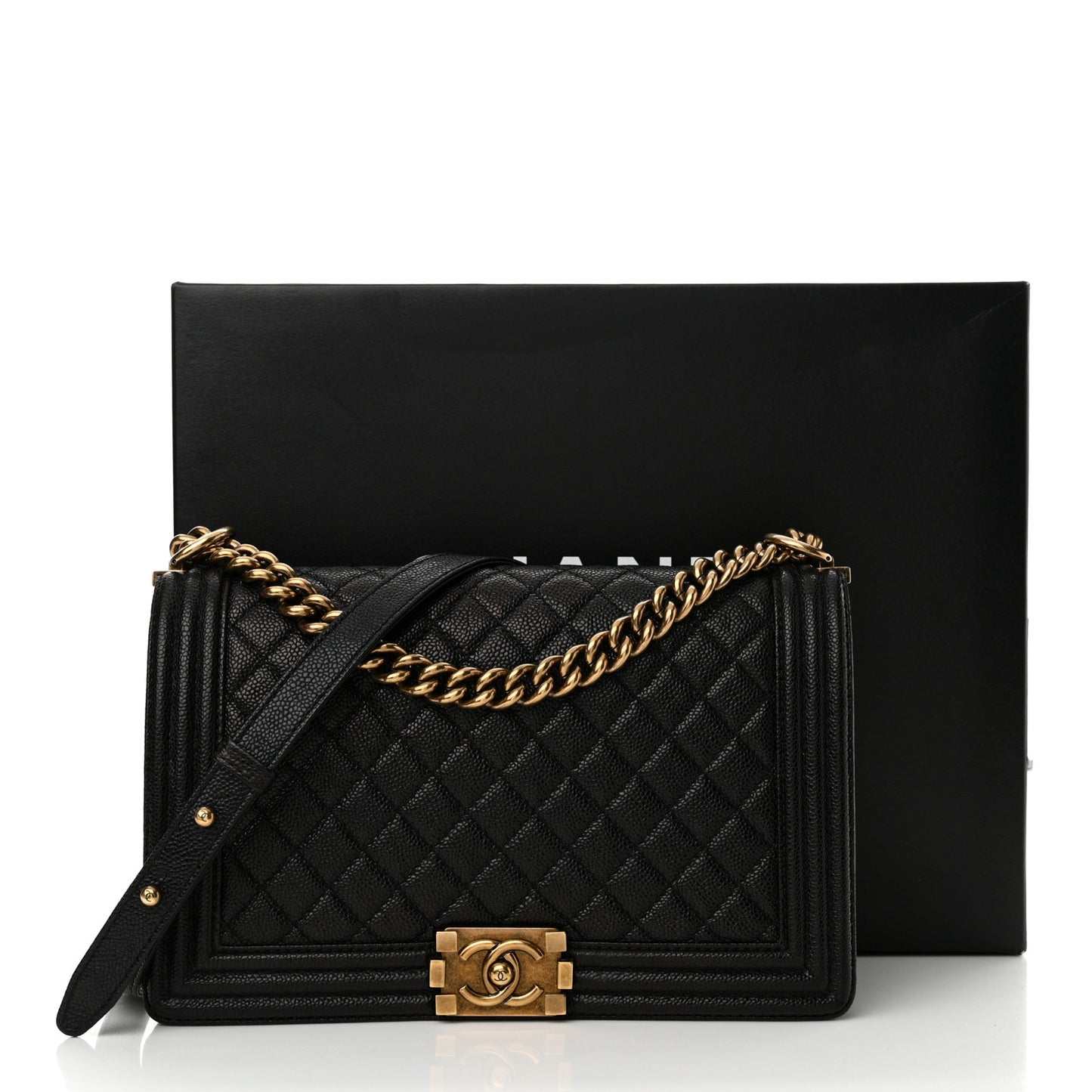 Caviar Quilted New Medium Boy Flap Black