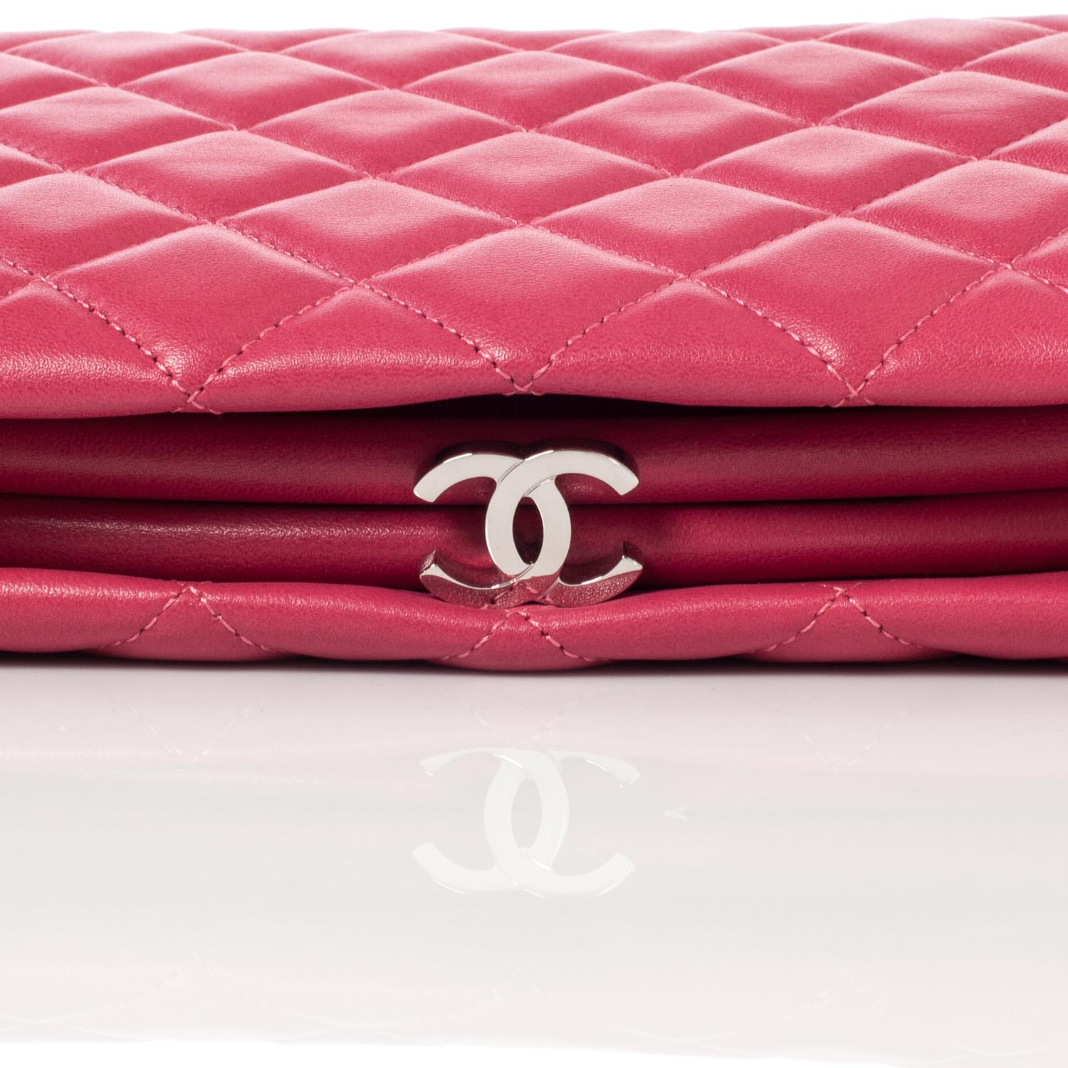 Chanel Lambskin Quilted Clutch Pink 6 of 10