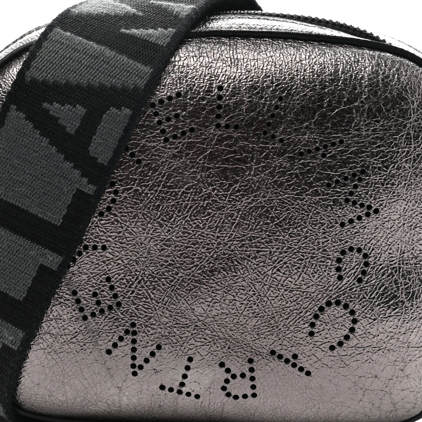 Metallic Eco Alter Nappa Perforated Logo Convertible Belt Bag Silver