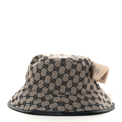 Gucci Monogram Bob Double Back Reversible Bucket Hat S Beige Midnight Blue 11 of 14