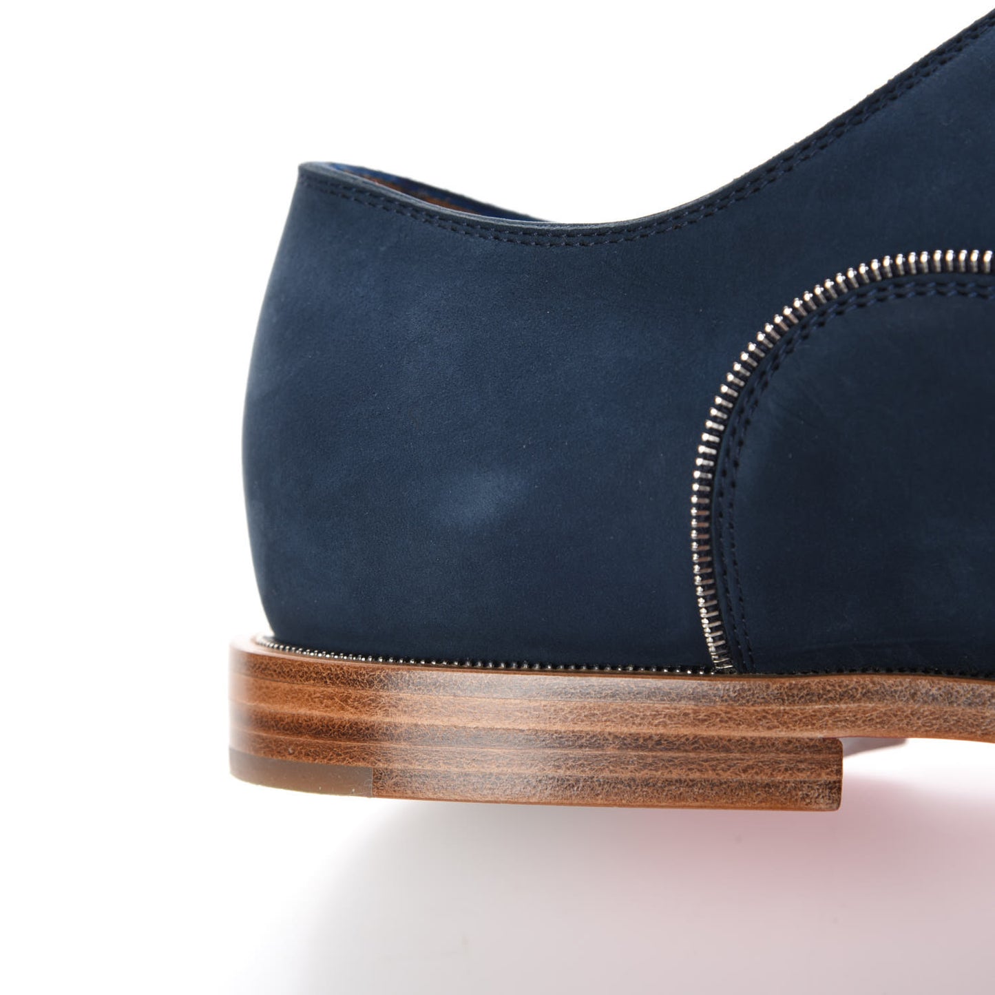 Calfskin Nubuck Mens Greggo Flat Oxfords 40.5 Navy