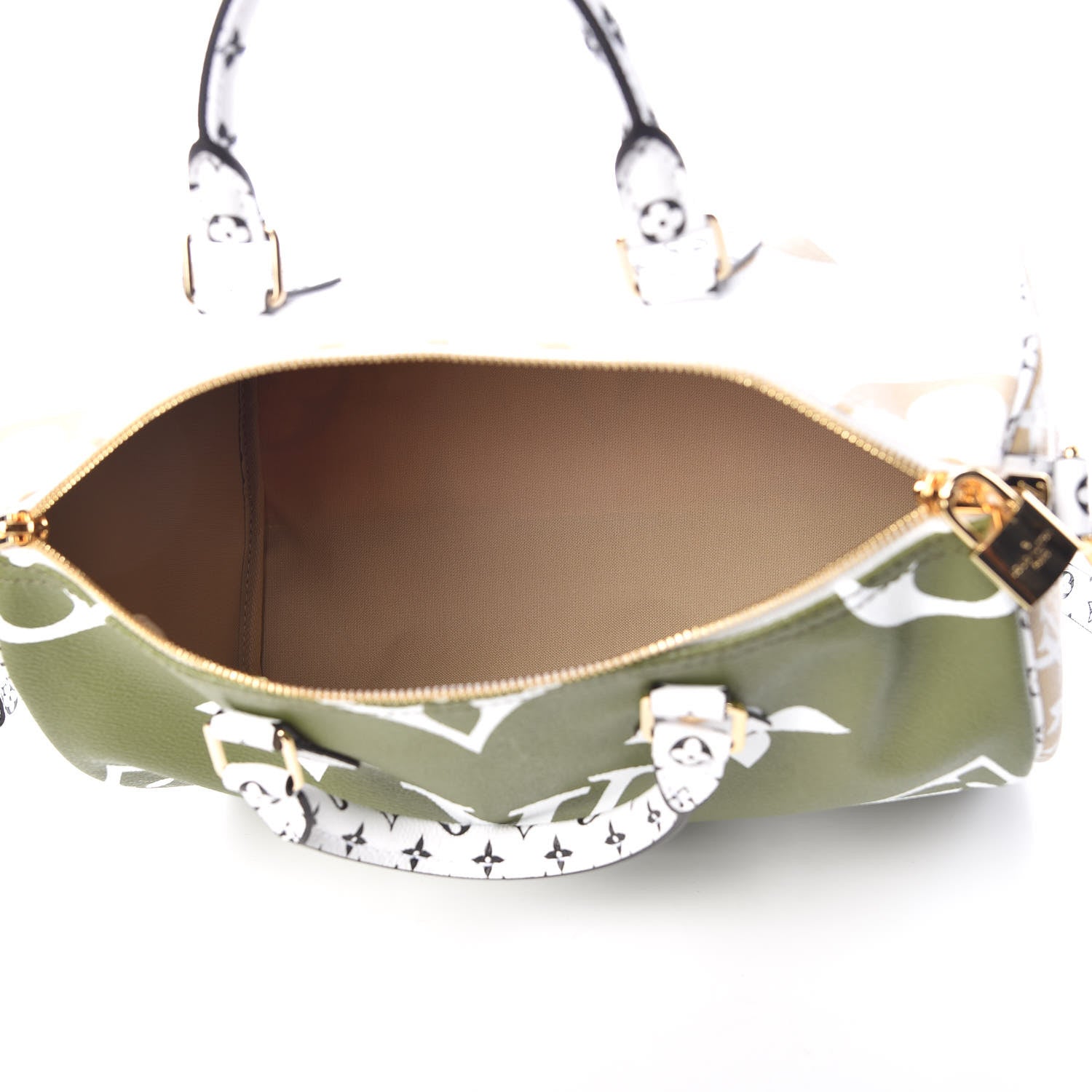 Louis Vuitton Monogram Giant Speedy Bandouliere 30 Kaki Beige 6 of 11