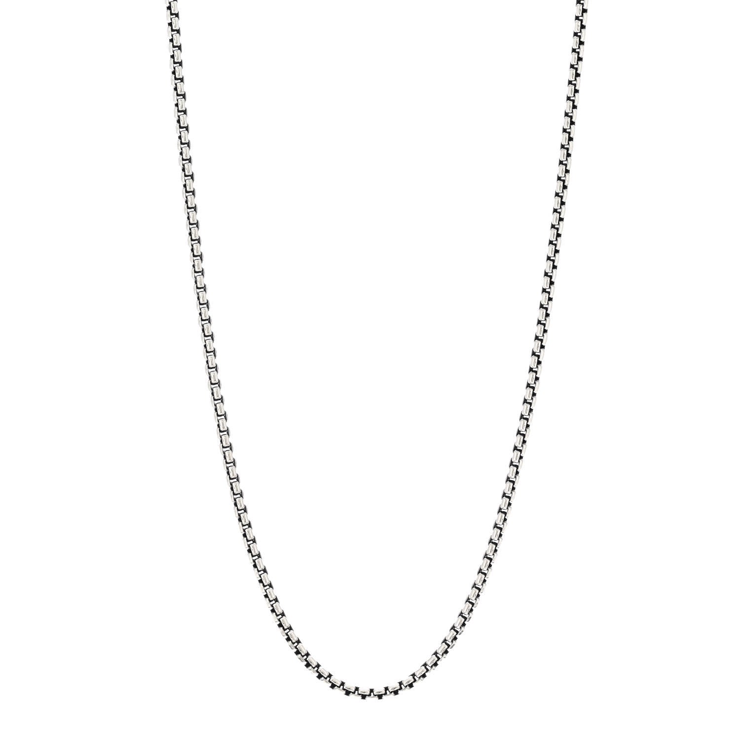 David Yurman Sterling Silver 2.7mm Small Box Chain Necklace 24" 1 of 4