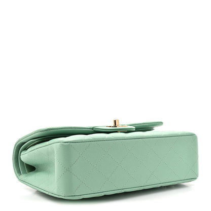 Chanel Caviar Quilted Small Double Flap Light Green 4 of 11