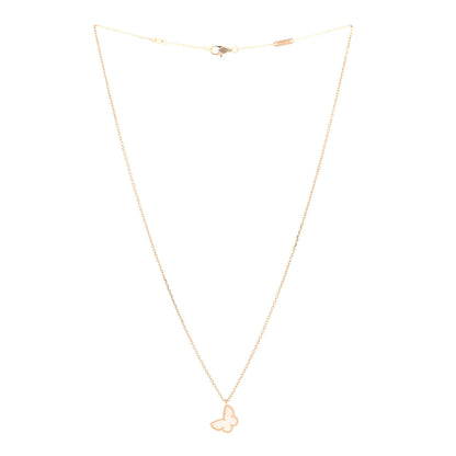 Van Cleef & Arpels 18K Yellow Gold Mother of Pearl Sweet Alhambra Butterfly Pendant Necklace 3 of 8