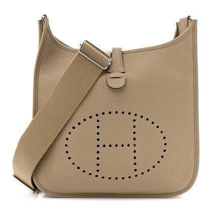Hermes Taurillon Clemence Evelyne III PM Beige Marfa 1 of 11