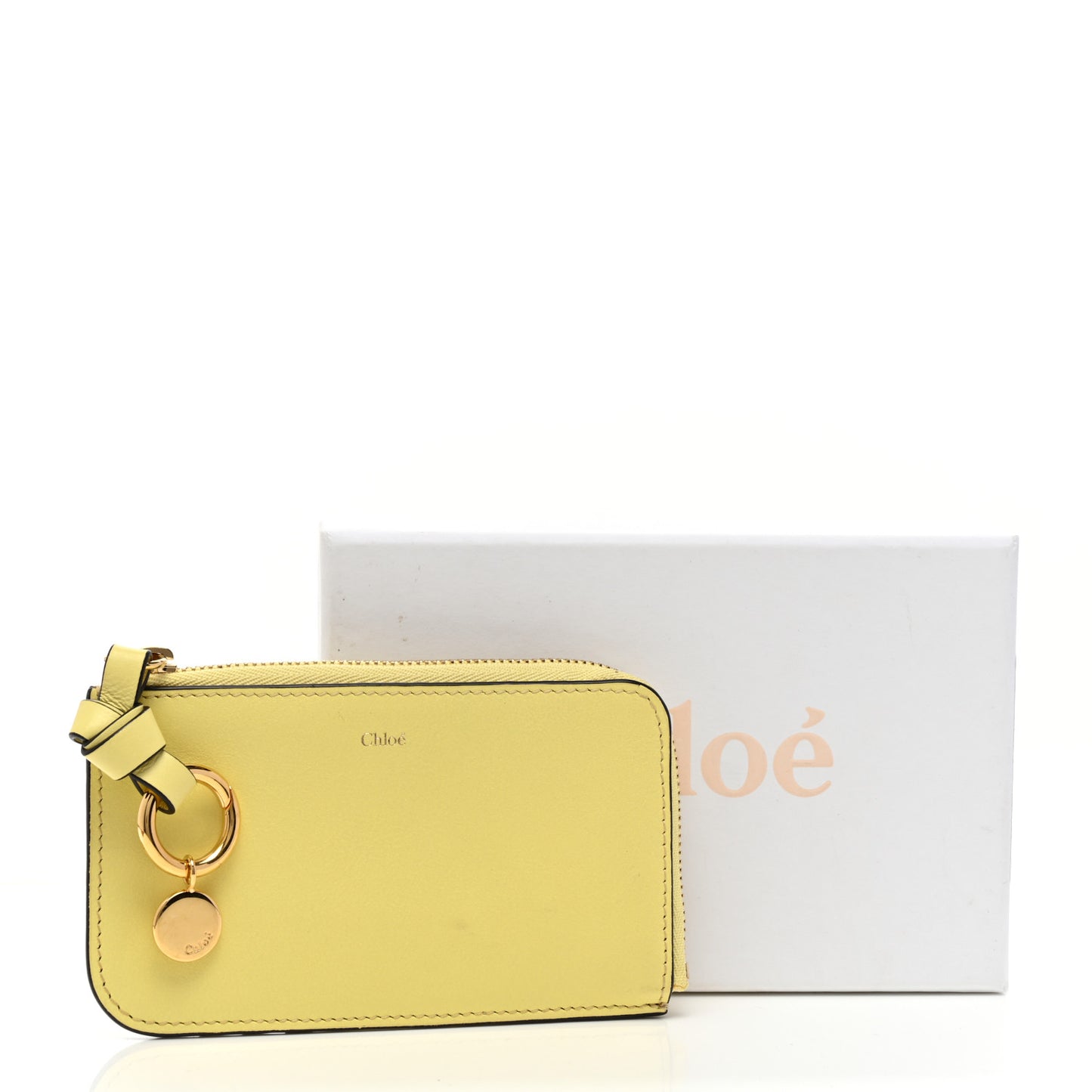 Calfskin Alphabet Purse Wallet Lemonade