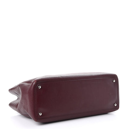 Chanel Calfskin Cerf Executive Shopper Tote Burgundy 4 of 12