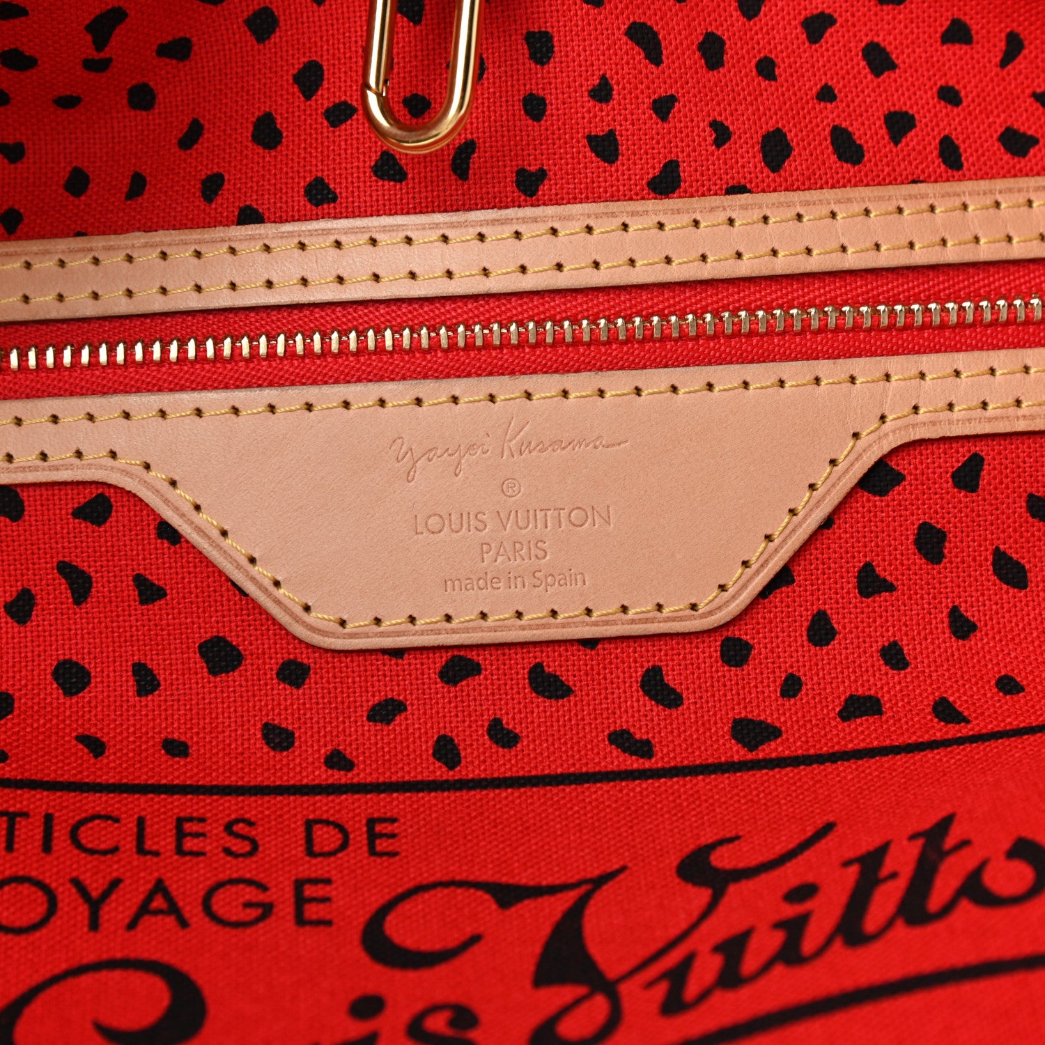 Louis Vuitton Monogram Kusama Waves Neverfull MM Red 6 of 11
