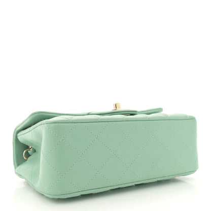 Chanel Lambskin Quilted Mini Rectangular Flap Light Green 4 of 10