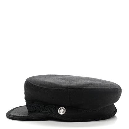 Hermes Double Linen Twill Cabourg Cap 59 Black 4 of 7