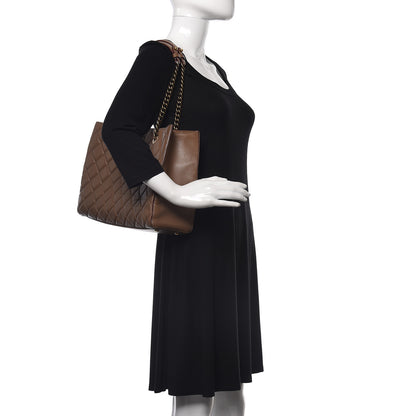 Chanel Calfskin Quilted Large Shopping Tote Brown 2 of 11
