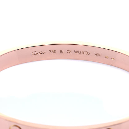 Cartier 18K Pink Gold LOVE Bracelet 16 6 of 8