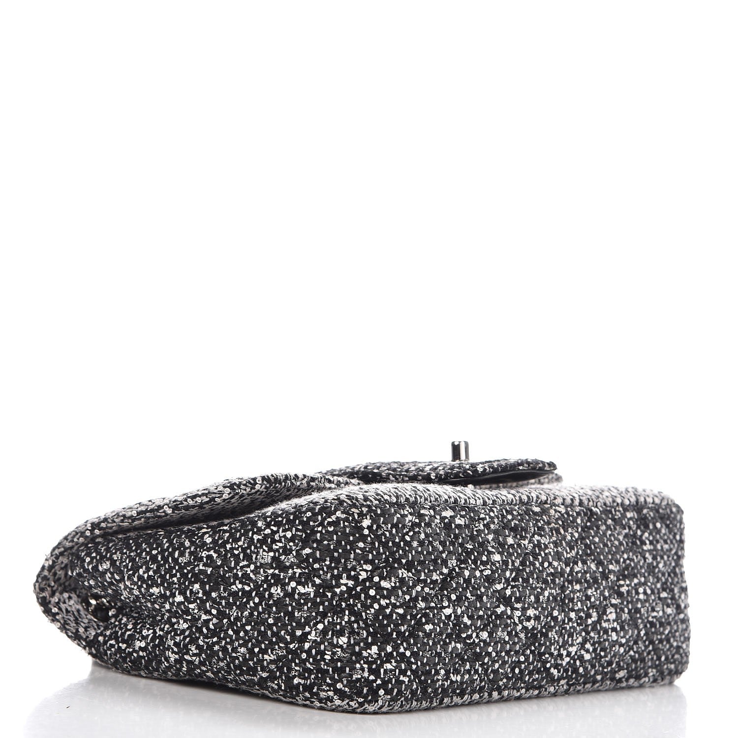 Chanel Tweed Sequin Small Elementary Chic Flap Black White 4 of 9
