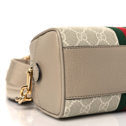Gucci GG Supreme Monogram Textured Dollar Calfskin Web Mini Ophidia Top Handle Bowler Bag Beige Mystic White Oatmeal 7 of 9