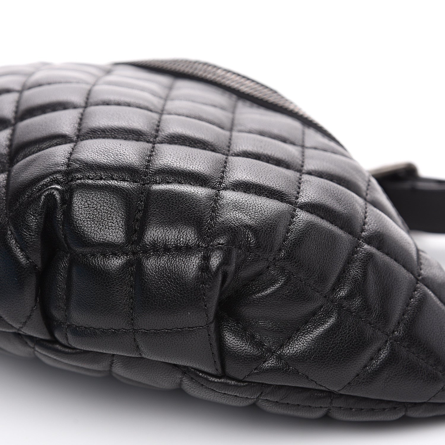 Chanel Lambskin Quilted Banane Waist Bag Fanny Pack Black 8 of 8