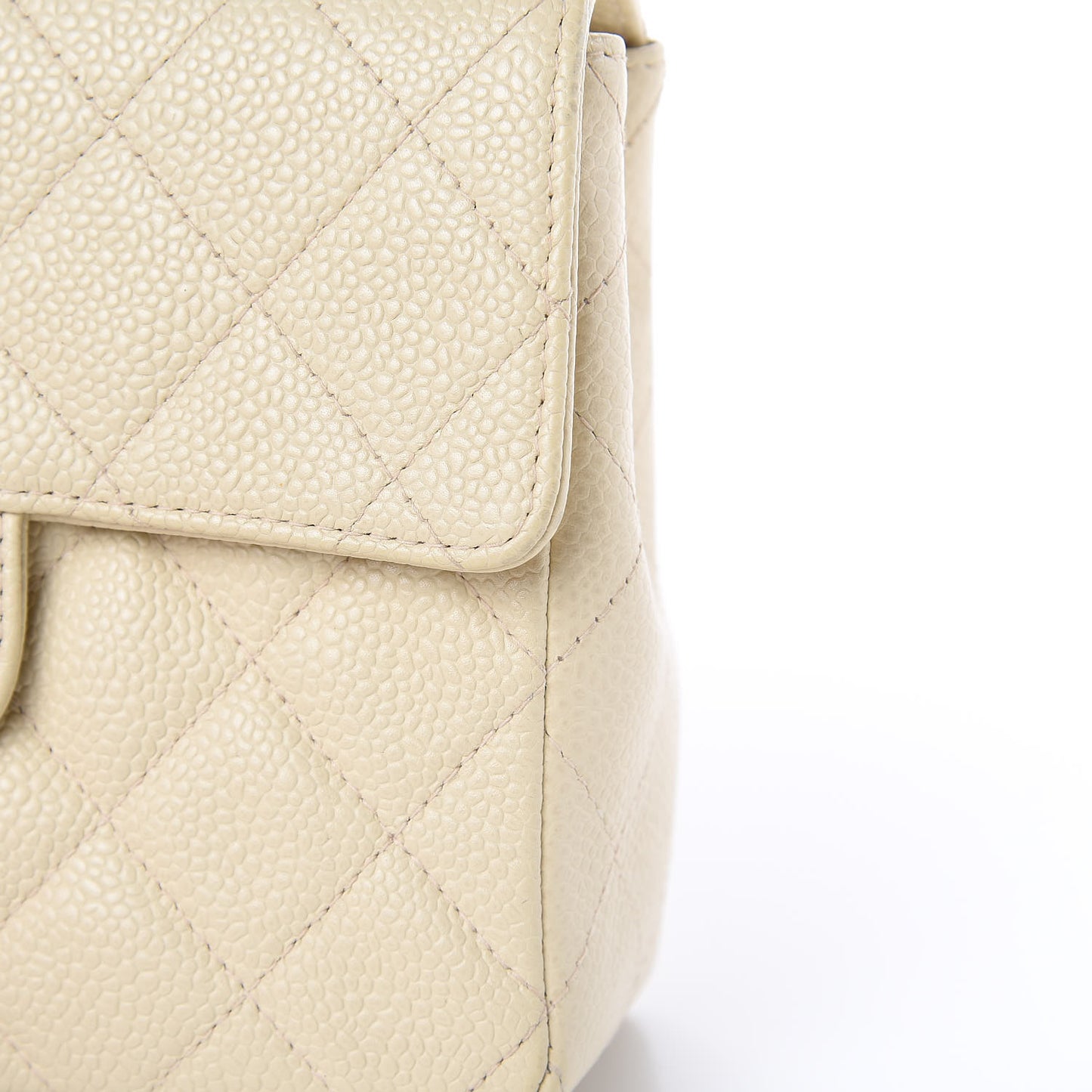 Caviar Quilted Mini Square Flap Light Beige