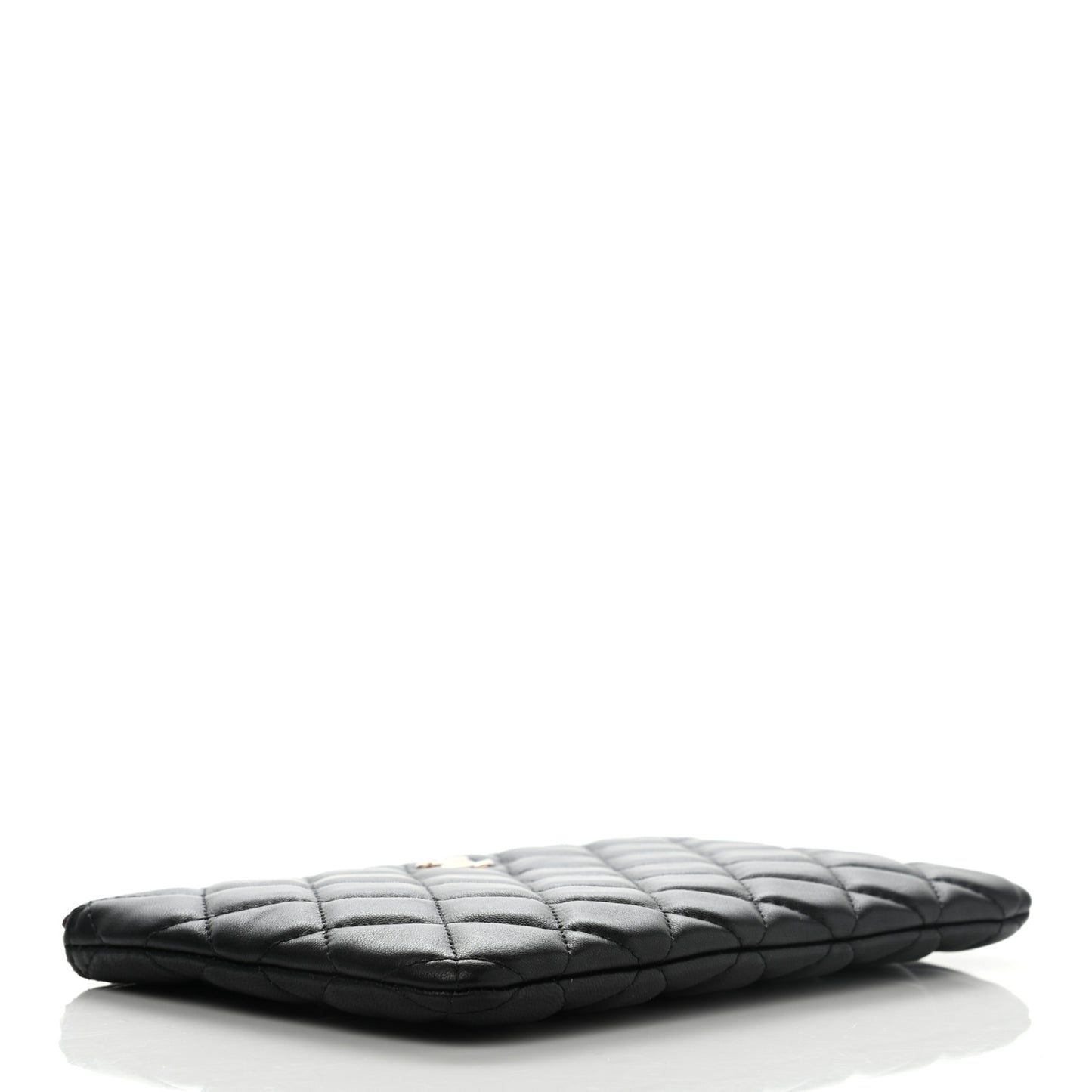 Lambskin Quilted Cosmetic Case Black