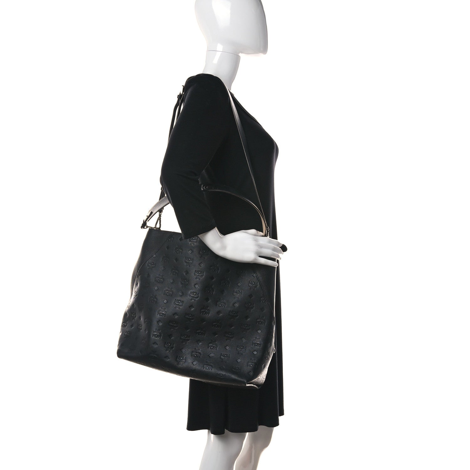 MCM Calfskin Ottomar Large Klara Hobo Black 2 of 12