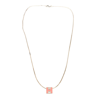 Hermes Palladium Mini Pop H Pendant Necklace Bubble Gum 3 of 7