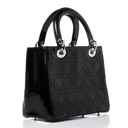 Christian Dior Patent Cannage Medium Lady Dior Black 3 of 10