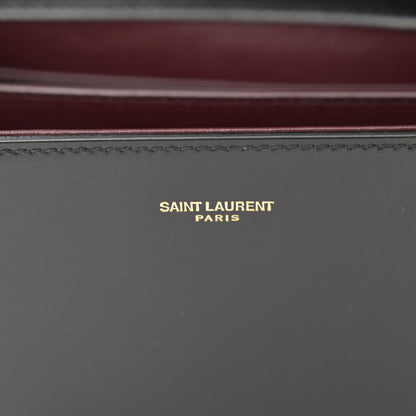 Saint Laurent Smooth Calfskin Medium Classic Monogram Cassandra Top Handle Black Rouge Legion 6 of 13
