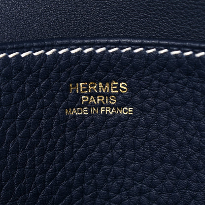 Hermes Taurillon Clemence Halzan 31 GM Bleu Nuit 6 of 12