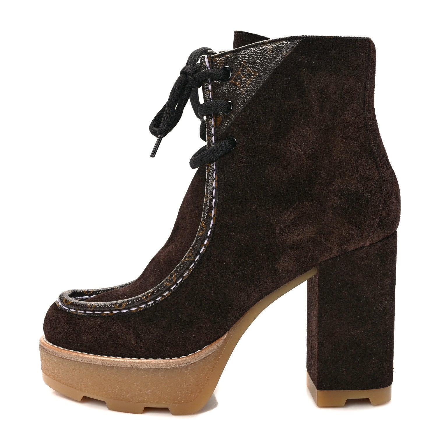 Louis Vuitton Suede Monogram Beaubourg Ankle Boots 39 Marron 1 of 10