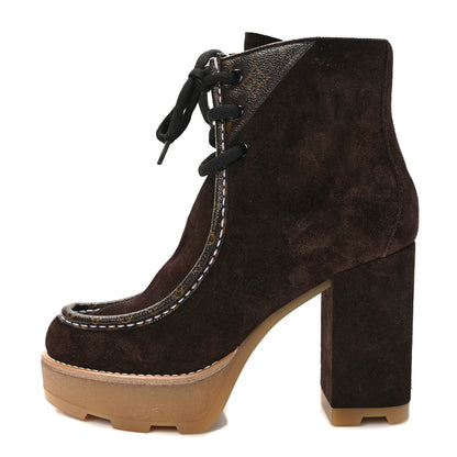 Louis Vuitton Suede Monogram Beaubourg Ankle Boots 39 Marron 1 of 10