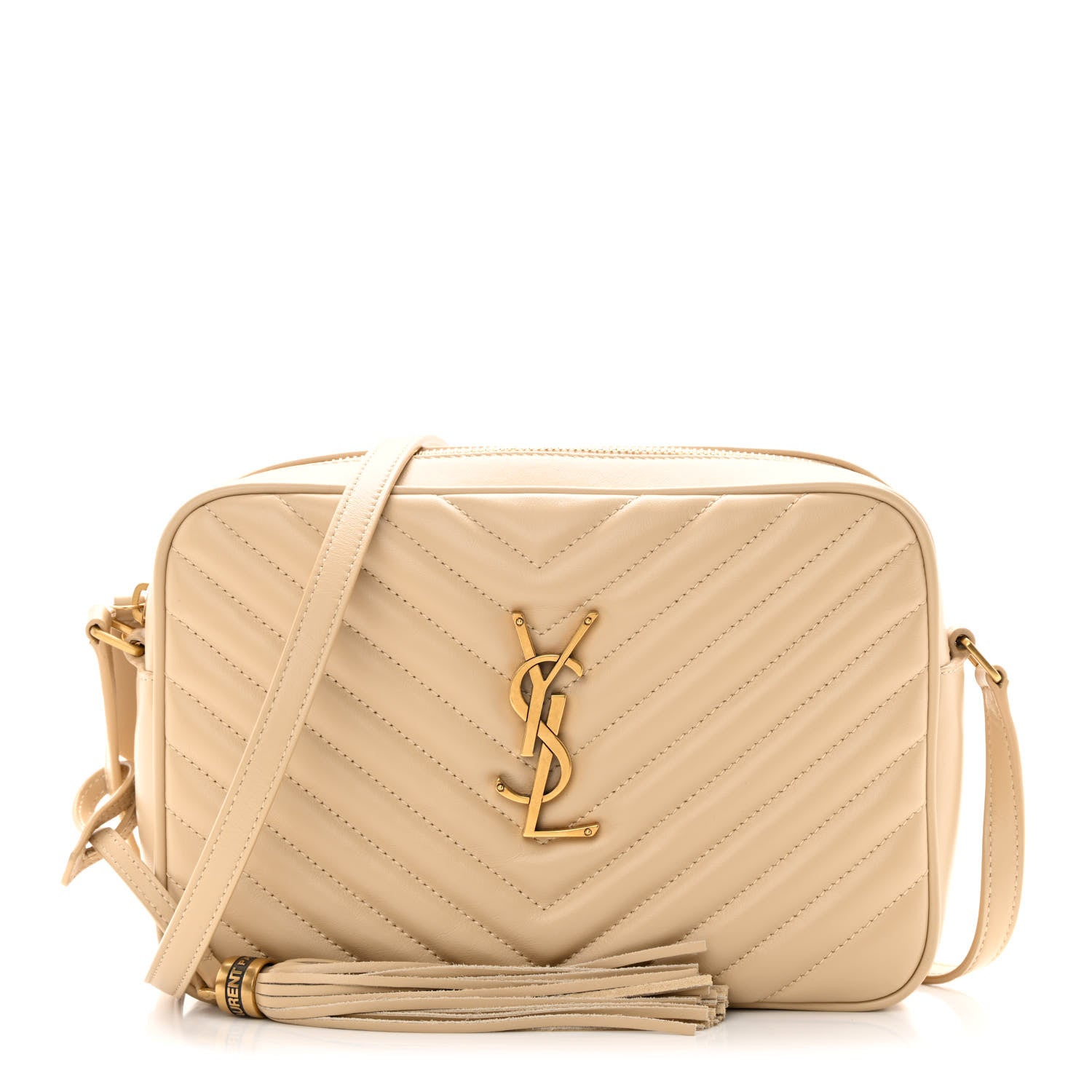 Saint Laurent Calfskin Matelasse Monogram Lou Camera Bag Nude Powder 1 of 12