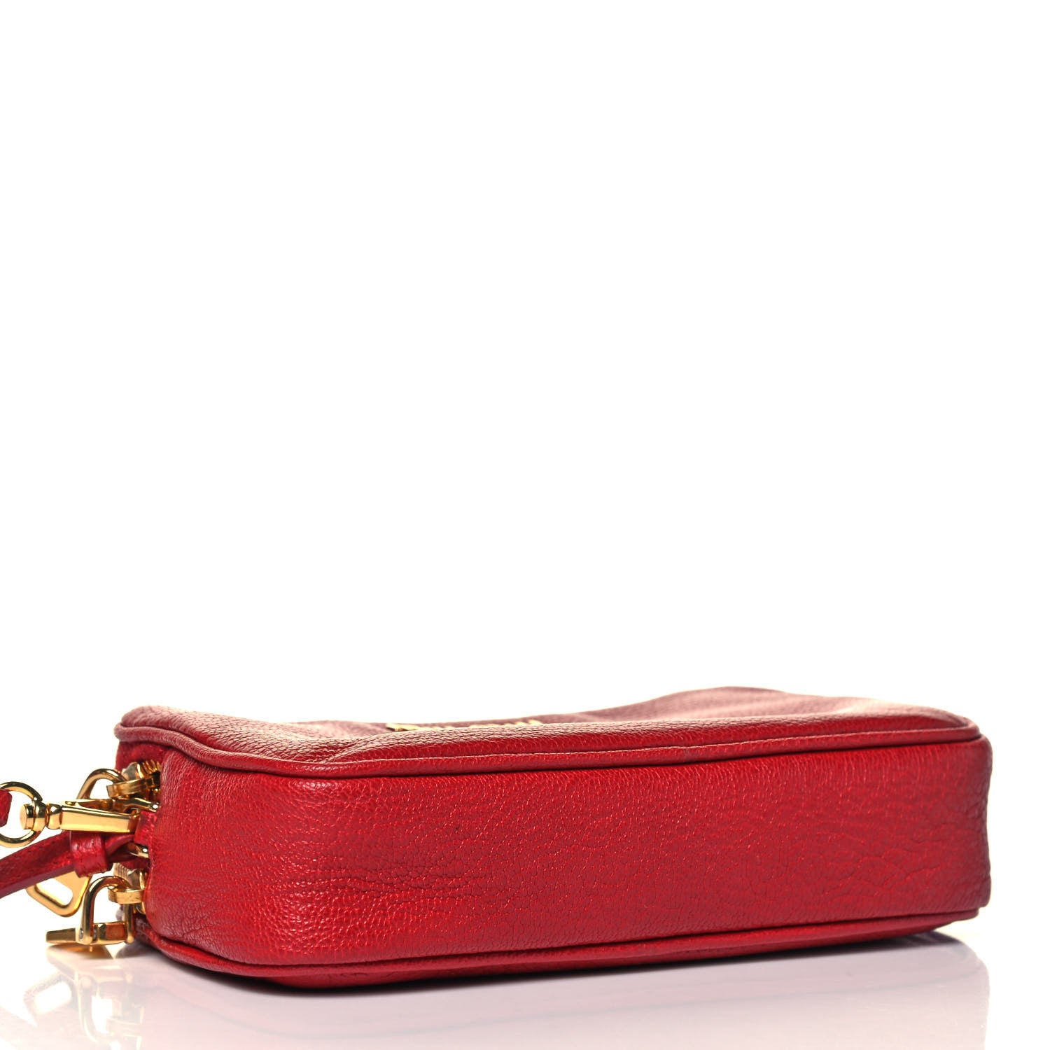 Miu Miu Goatskin Madra Double Zip Wristlet Rosso 3 of 8