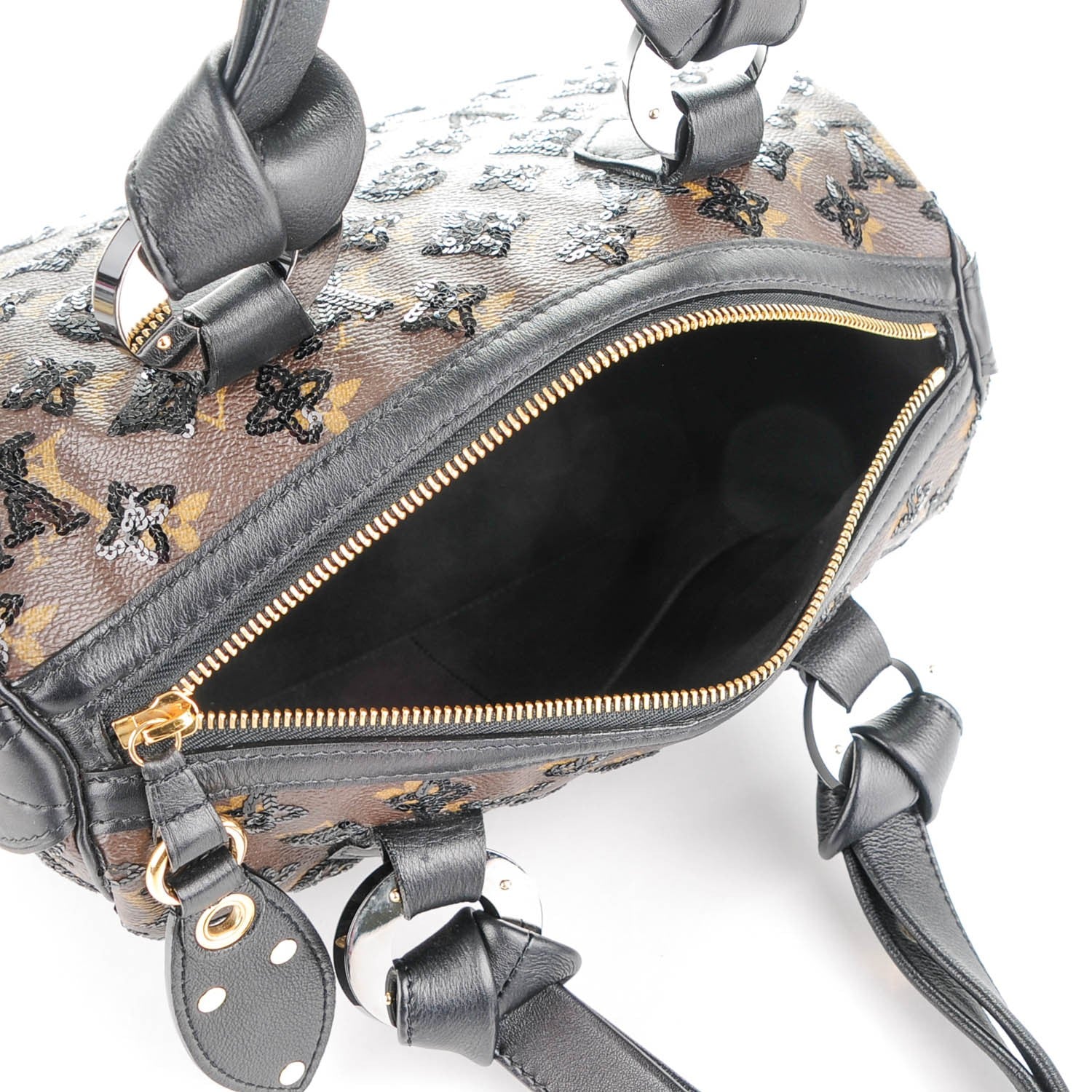 Louis Vuitton Monogram Sequins Eclipse Speedy 28 Black 5 of 8
