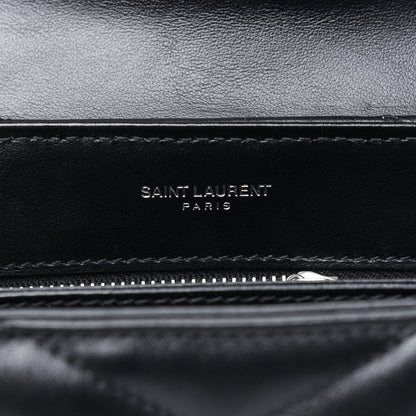 Saint Laurent Calfskin Y Quilted Monogram Toy Loulou Crossbody Bag Black 6 of 13