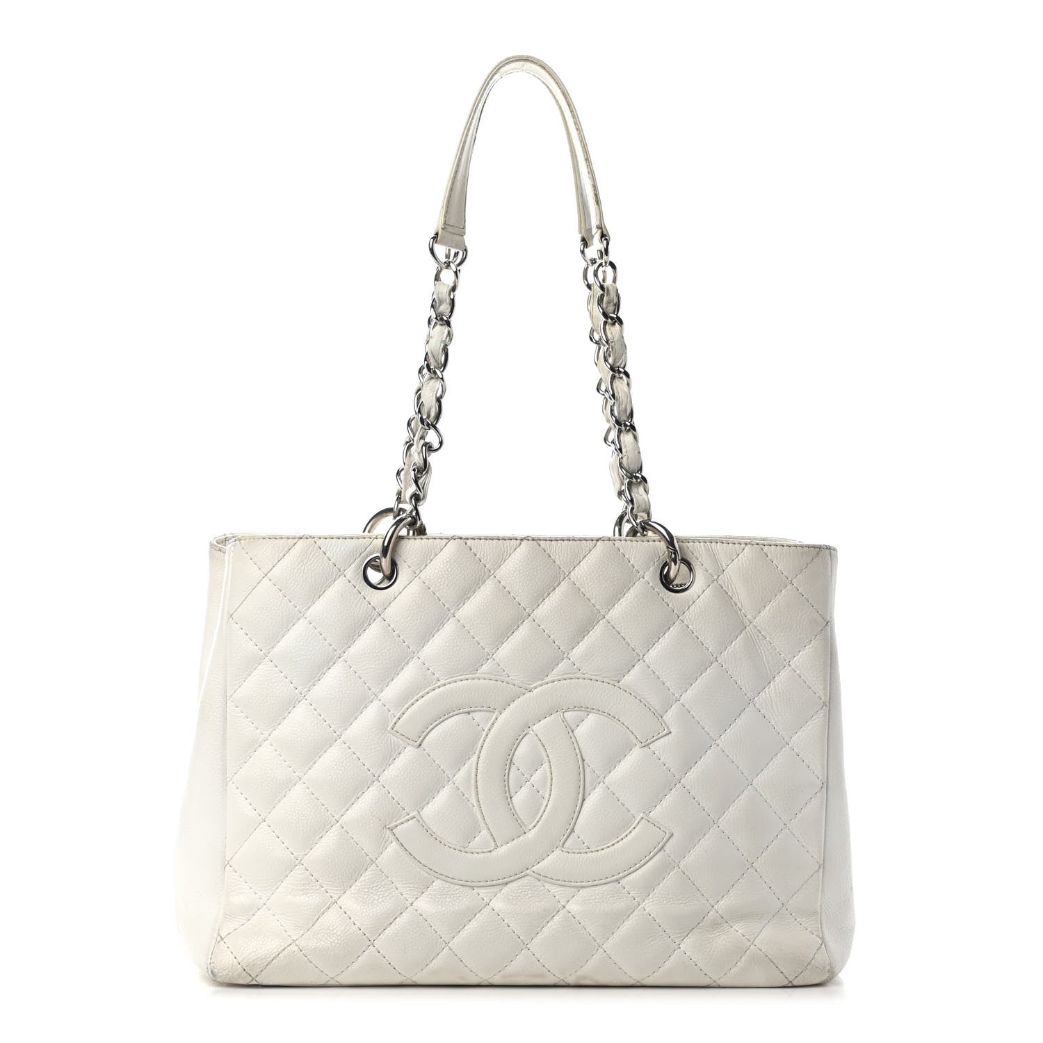 Chanel Caviar Quilted Grand Shopping Tote GST White 1 of 15