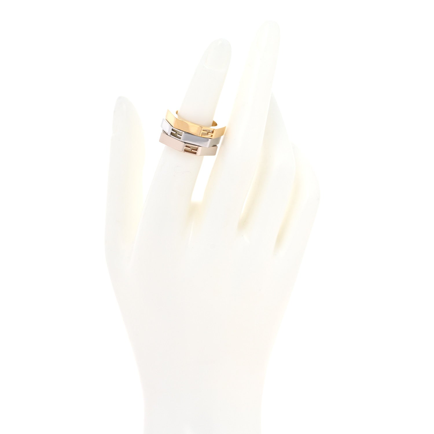 Fendi Metal Trio F Fendi Ring S Gold Silver Rose Gold 2 of 6