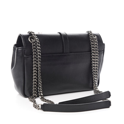 Saint Laurent Calfskin Medium Heart Patchwork Monogram Chain Wallet Black 3 of 11
