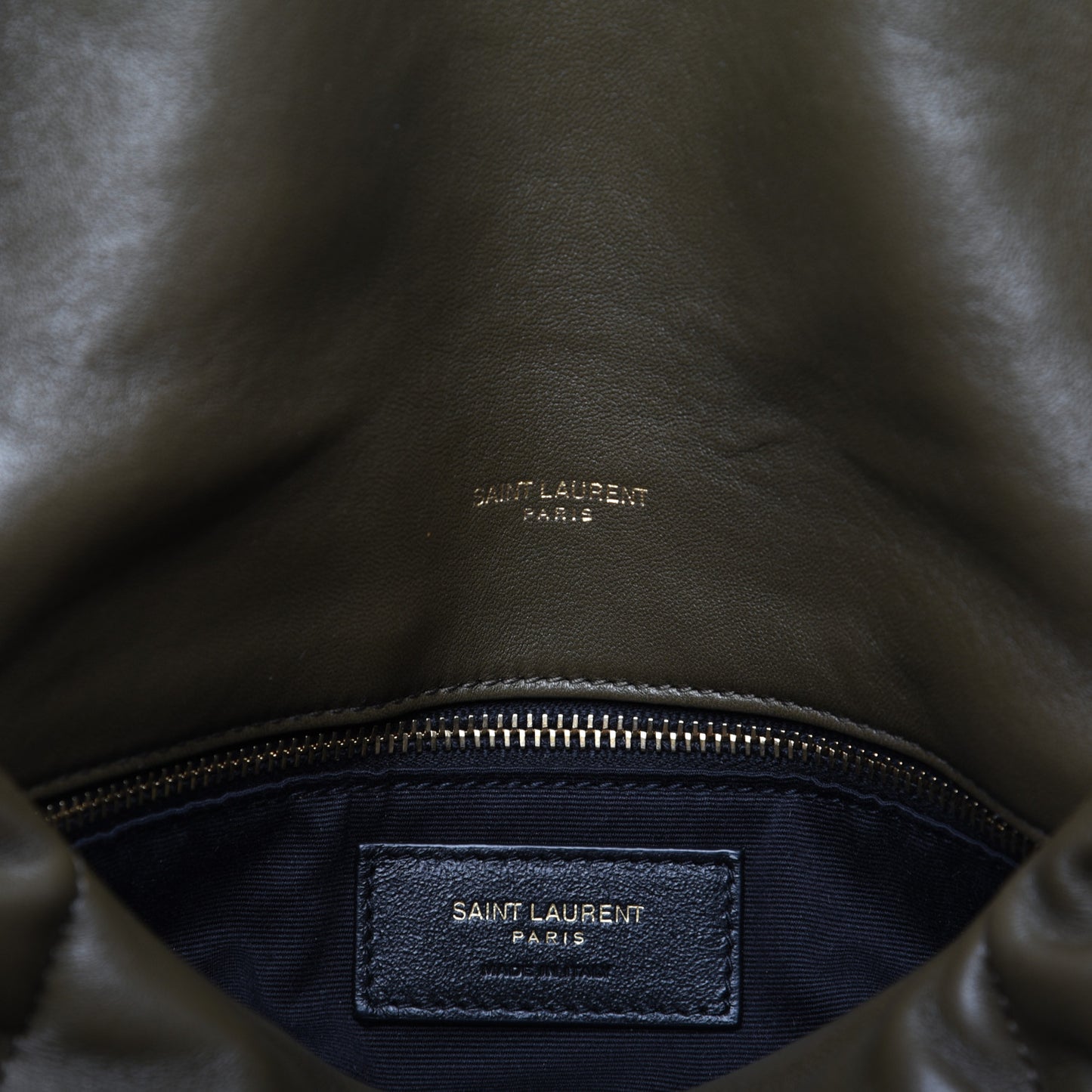 Lambskin Quilted Medium Loulou Puffer Monogram Chain Satchel Seaweed