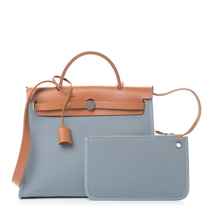 Hermes Military Toile Vache Hunter Herbag Zip PM 31 Bleu Lin 1 of 10