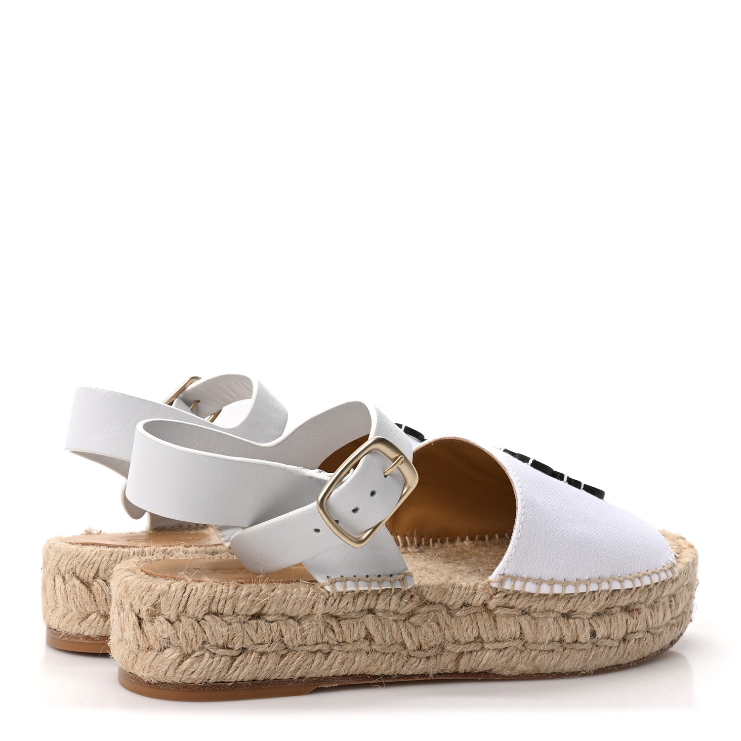 Loewe Raffia Logo Espadrille Sandals 40 Natural White 5 of 10