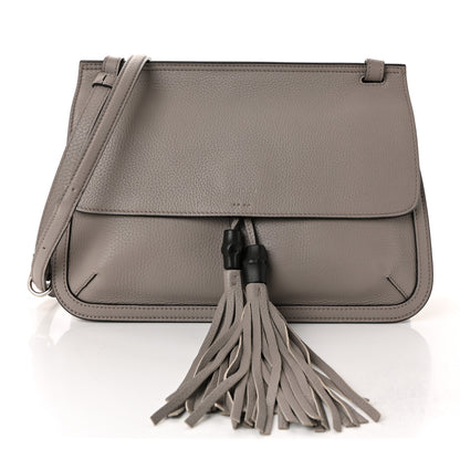 Gucci Cellarius Calfskin Medium Bamboo Daily Flap Shoulder Bag Storm Grey 1 of 9