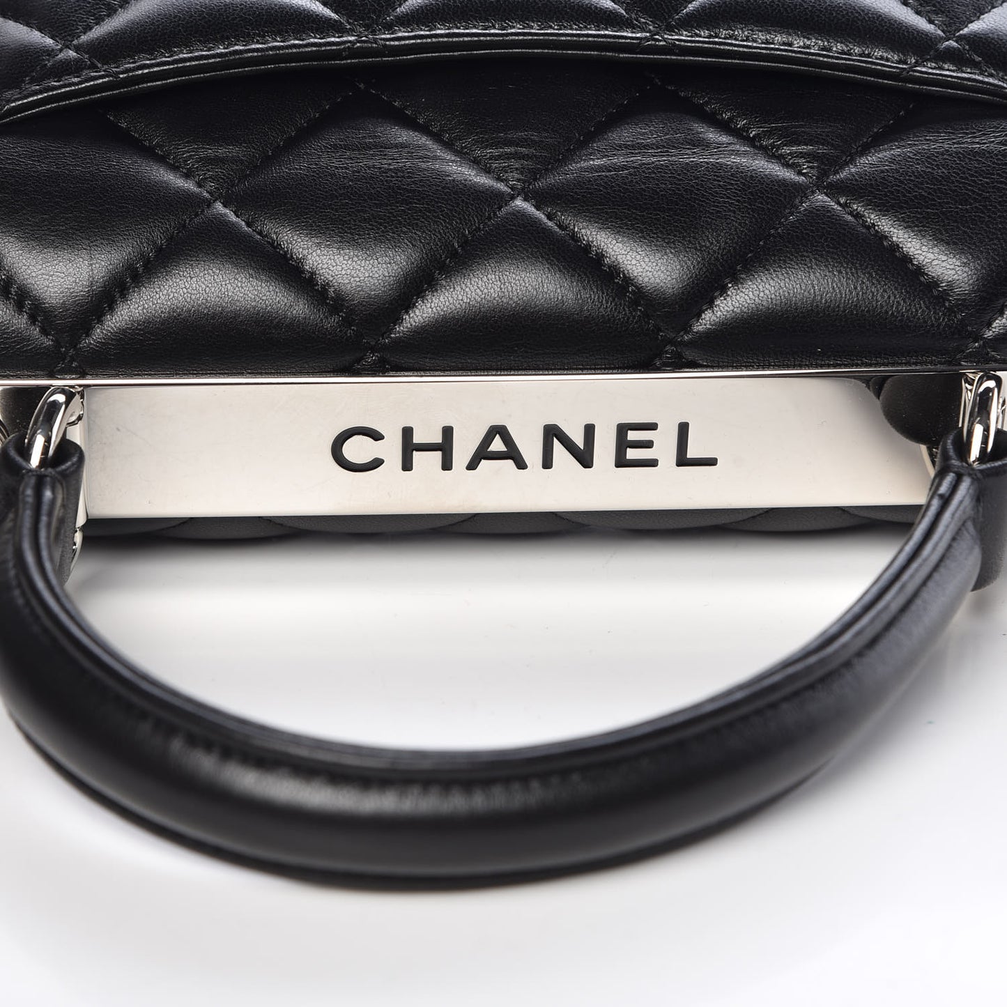 Lambskin Quilted Small Trendy CC Dual Handle Flap Bag Black