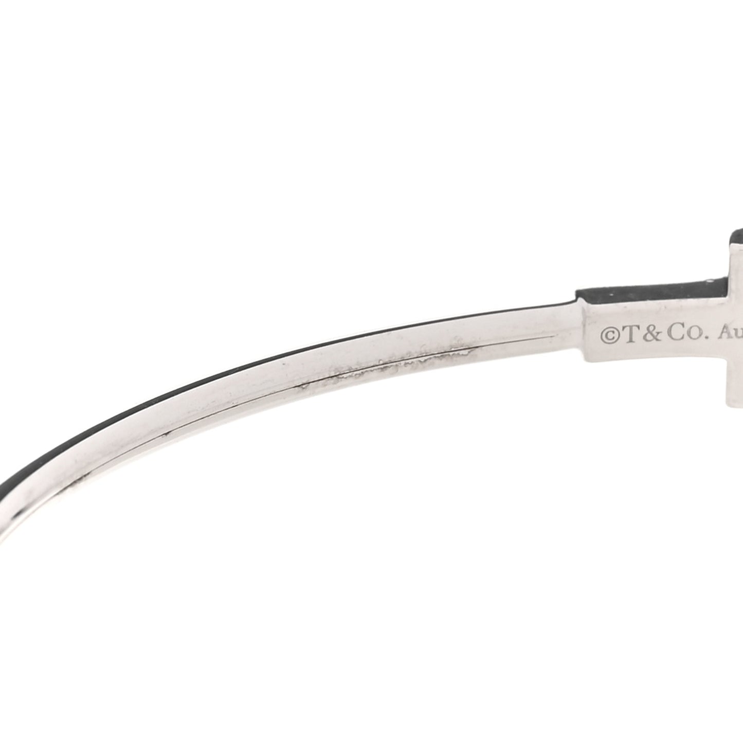 18K White Gold Narrow T Wire Bracelet